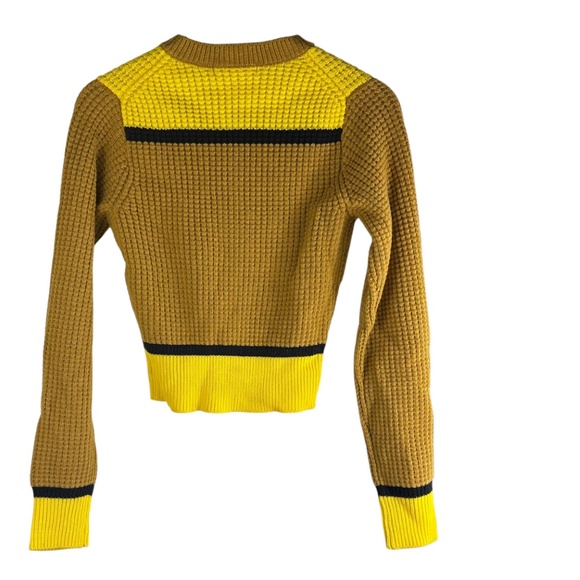 NEW Marni x Uniqlo Crop Sweater Pullover XS Yellow Gold Popcorn Knit Wool - Picture 3 of 5